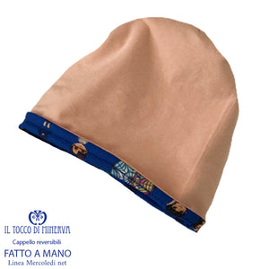 Cappello e collo reversibile felpato bambino fantasia mercoledì net - Fatto a Mano - Il Tocco di Minerva