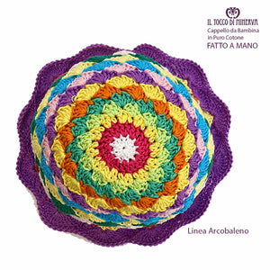 Cappello Bimba Cotone Linea Arcobaleno - Fatto a Mano - Il Tocco di Minerva