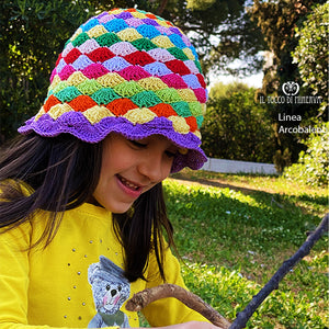 Cappello Bimba Cotone Linea Arcobaleno - Fatto a Mano - Il Tocco di Minerva