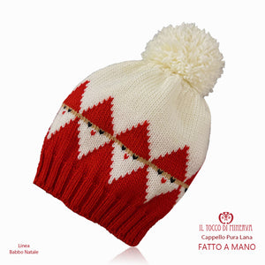 Cappello pura lana linea Babbo natale Fatto a Mano - Il Tocco di Minerva