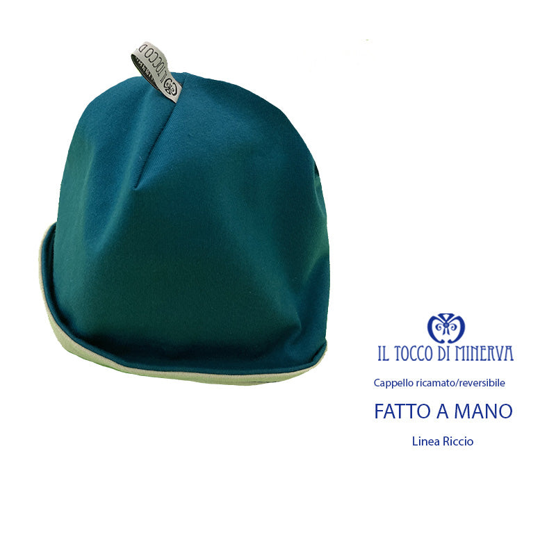Cappello reversibile ricamato da bambino linea riccio - Fatto a Mano - Il Tocco di Minerva