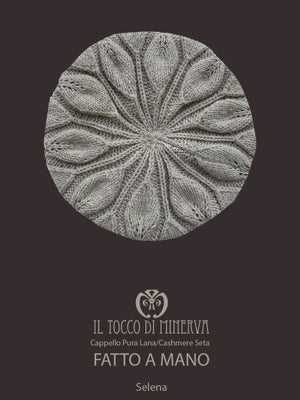 Cappello donna tortora in lana cashmere e seta Selena - Realizzato a mano - Il Tocco di Minerva