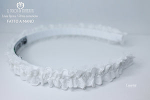 Cerchietto bianco Prima Comunione Essential Realizzato a mano - Il Tocco di Minerva