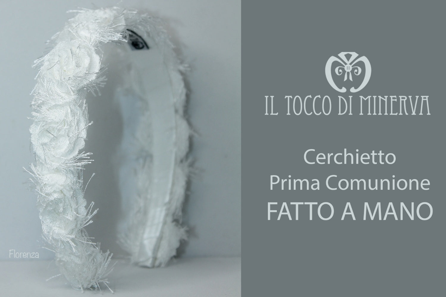 Cerchietto Prima Comunione Bianco Florenza Realizzata A Mano - Il Tocco di Minerva