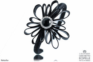 Cerchietto Nero Ecopelle Handmade - Elegante Accessorio Unico per Ogni Occasione