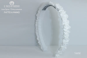 Cerchietto bianco Prima Comunione Essential Realizzato a mano - Il Tocco di Minerva