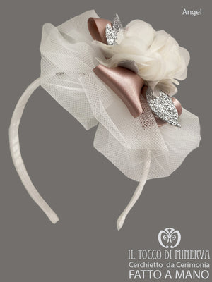 Cerchietto Prima Comunione/Cerimonia Angel Bianco – Realizzata A Mano - Il Tocco di Minerva