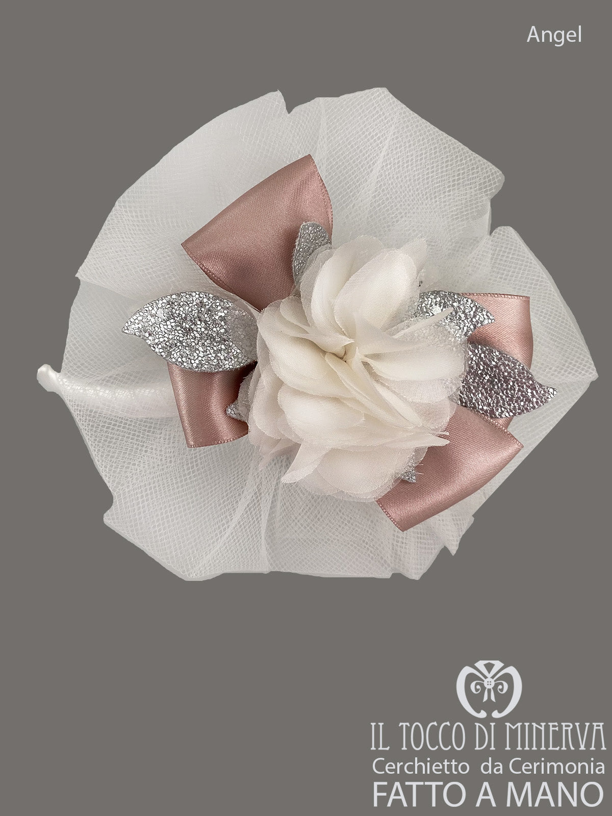 Cerchietto Prima Comunione/Cerimonia Angel Bianco – Realizzata A Mano - Il Tocco di Minerva