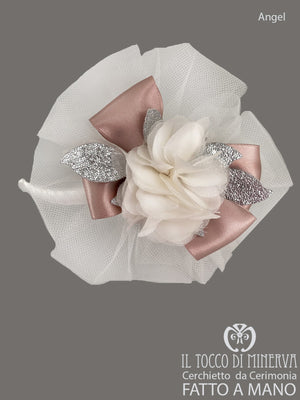 Cerchietto Prima Comunione/Cerimonia Angel Bianco – Realizzata A Mano - Il Tocco di Minerva