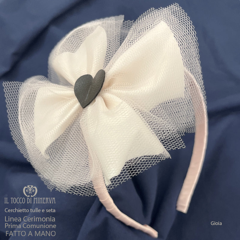 Kate Ceremony Line Headband in White Silk – Handmade