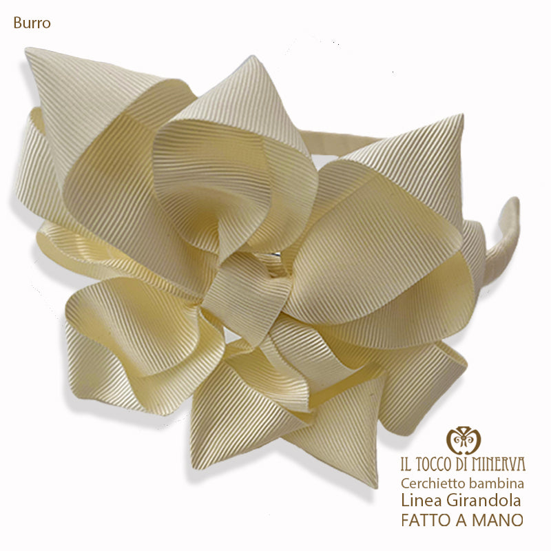 Cerchietto Linea Girandola in grosgrain Burro – Fatto a Mano