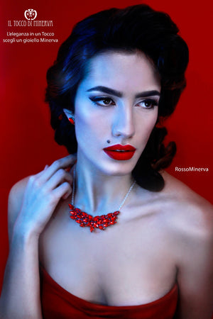 Collana in cristallo swarovski Eris Rosso Realizzata a mano - Il Tocco di Minerva