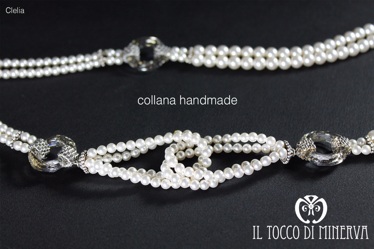 Collana perle e cristalli swarovski Clelia - Realizzata a mano - Il Tocco di Minerva