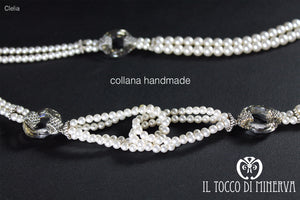 Collana perle e cristalli swarovski Clelia - Realizzata a mano - Il Tocco di Minerva