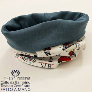 Collo da Bambino in Cotone Certificato Pirati fondo bianco carta da zucchero - Fatto a Mano - Il Tocco di Minerva