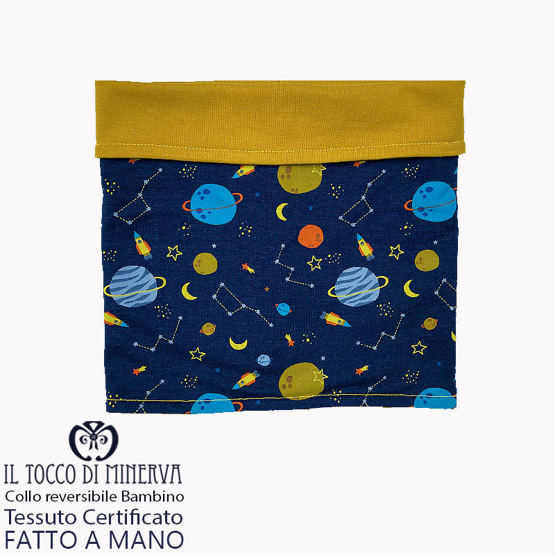 Collo da Bambino in Cotone Certificato Universo senape - Fatto a Mano - Il Tocco di Minerva
