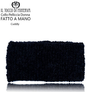 Collo pelliccia donna Cuddly nero - Fatto a mano - Il Tocco di Minerva