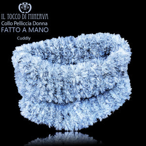 Collo pelliccia donna Cuddly bianco - Fatto a mano - Il Tocco di Minerva