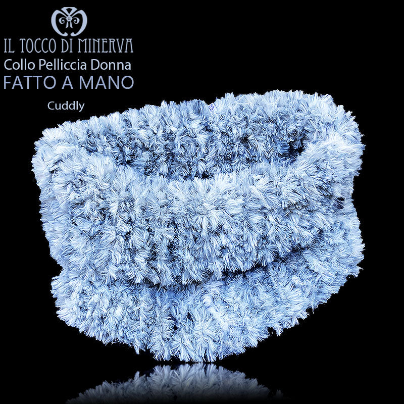 Collo pelliccia donna Cuddly bianco - Fatto a mano - Il Tocco di Minerva