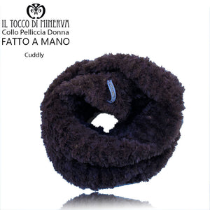 Collo pelliccia donna Cuddly marrone - Fatto a mano - Il Tocco di Minerva