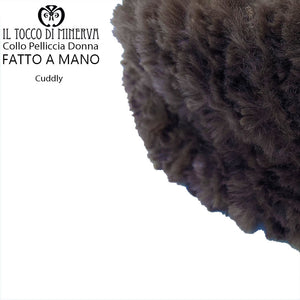 Collo pelliccia donna Cuddly marrone - Fatto a mano - Il Tocco di Minerva