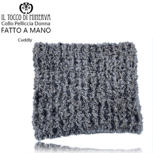 Collo pelliccia donna Cuddly tortora - Fatto a mano - Il Tocco di Minerva