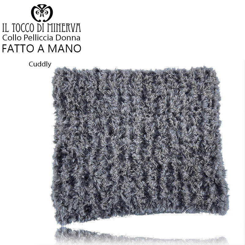 Collo pelliccia donna Cuddly tortora - Fatto a mano - Il Tocco di Minerva