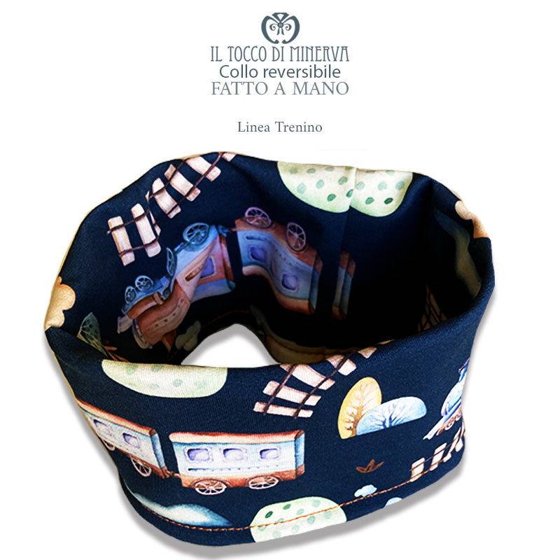 Collo reversibile in cotone Linea Trenino - Fatto a Mano - Il Tocco di Minerva