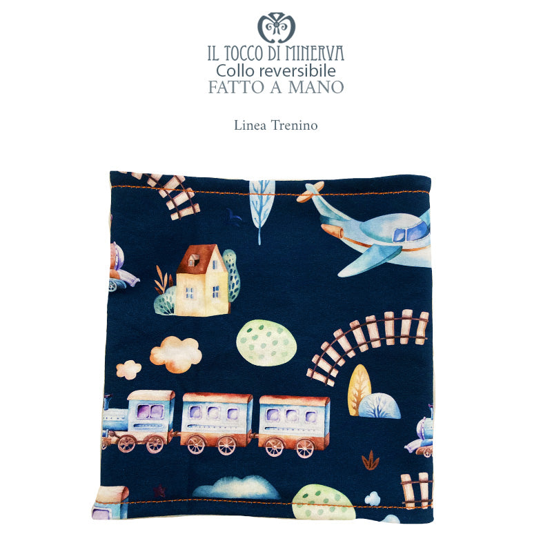 Collo reversibile in cotone Linea Trenino - Fatto a Mano - Il Tocco di Minerva