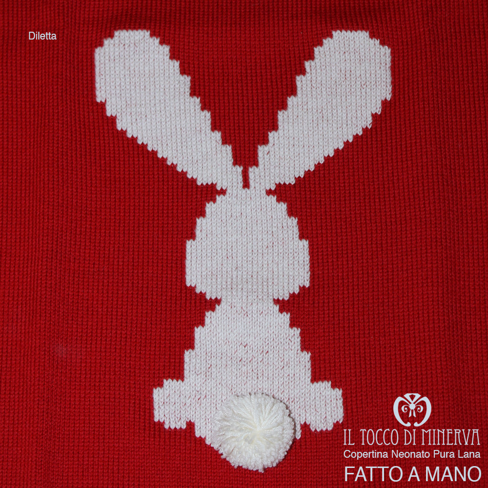 Completo Neonato Rosso Pura Lana e Cotone Diletta Realizzata a Mano - Il Tocco di Minerva
