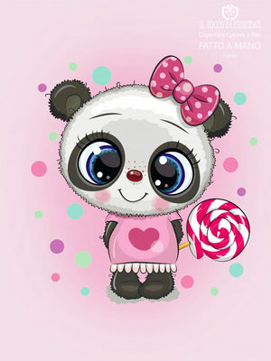 Copertina in Pile stelle grigio e Cotone Panda - Fatto a Mano - Il Tocco di Minerva