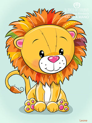 Copertina Neonato con bordo in Pile panna e Cotone Leone - Fatto a Mano - Il Tocco di Minerva