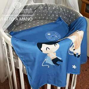 Copertina Neonato in Pile e Cotone Il Piccolo Principe - Fatto a Mano - Il Tocco di Minerva