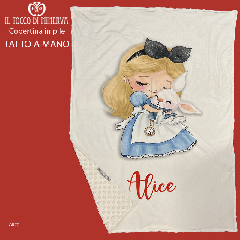 Copertina Neonato in Pile e Ciniglia linea Alice - Fatto a Mano