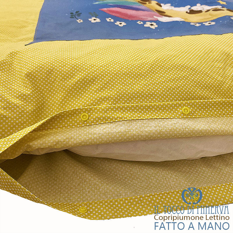 Copripiumone da bambino Giraffa letto singolo 160 cm. x 140 cm. - Fatto a Mano - Il Tocco di Minerva