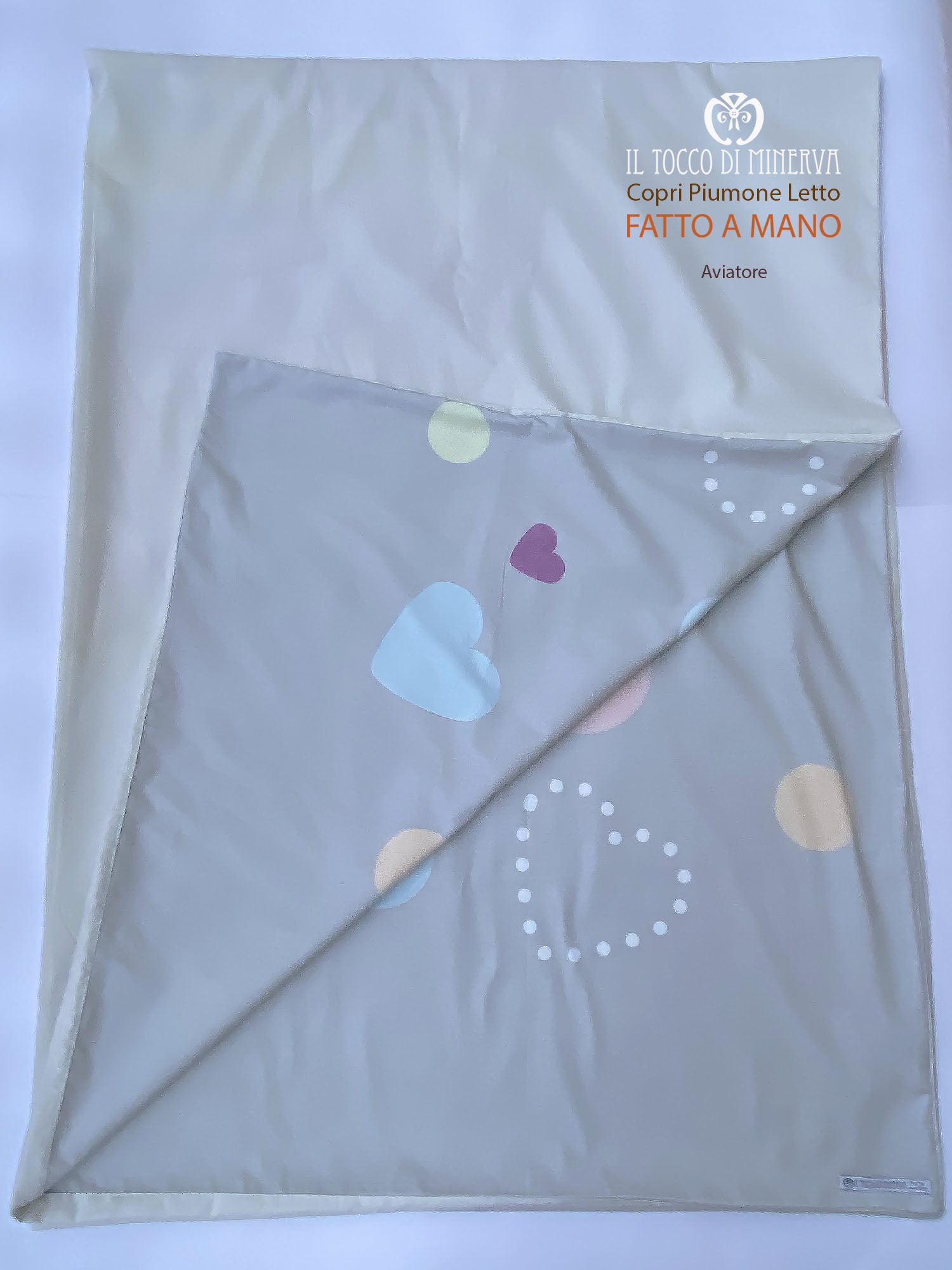 Copripiumone da bambino Aviatore letto singolo 150 cm. x 200 cm. - Fatto a Mano - Il Tocco di Minerva