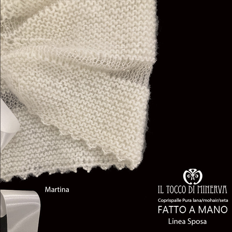 Coprispalle da Sposa Martina mohair lana e seta - Fatto a Mano - Il Tocco di Minerva