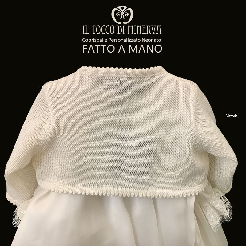 Coprispalle Neonato in cotone Vittoria - Fatto a Mano - Il Tocco di Minerva