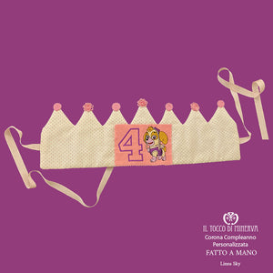 Coroncina Compleanno Bimba linea sky - Fatto a Mano - Il Tocco di Minerva