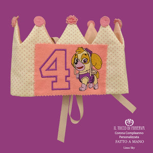 Coroncina Compleanno Bimba linea sky - Fatto a Mano - Il Tocco di Minerva