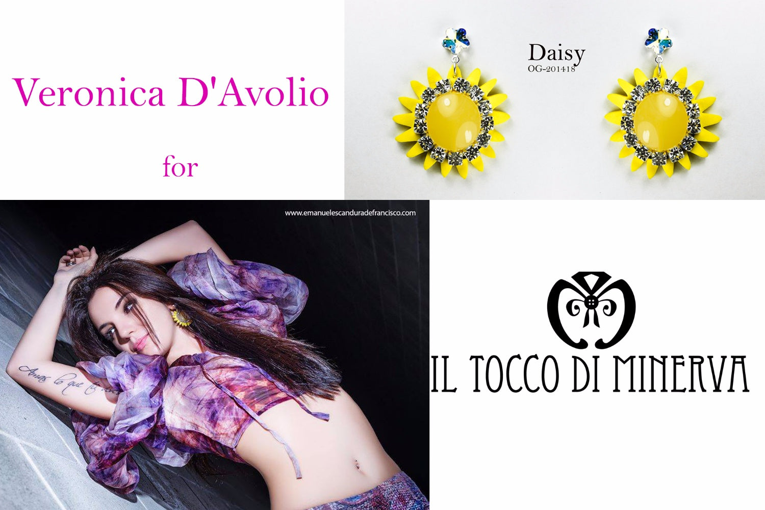 Orecchini gialli fiore cristallo swarovski Daisy Realizzati a mano – Handmade - Il Tocco di Minerva