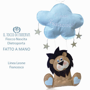 Fiocco Nascita dietro porta linea Leone stelle- Fatto a Mano - Il Tocco di Minerva