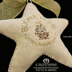 Dietro porta natalizio personalizzato linea stella - Fatto a mano - Il Tocco di Minerva