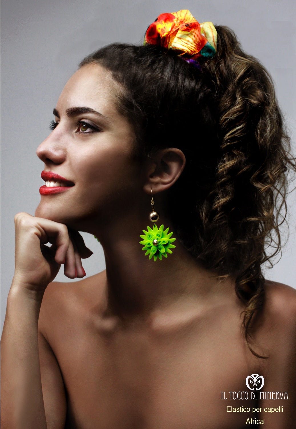 Elastico per capelli multicolor Africa - Accessorio handmade unico per chiome brillanti