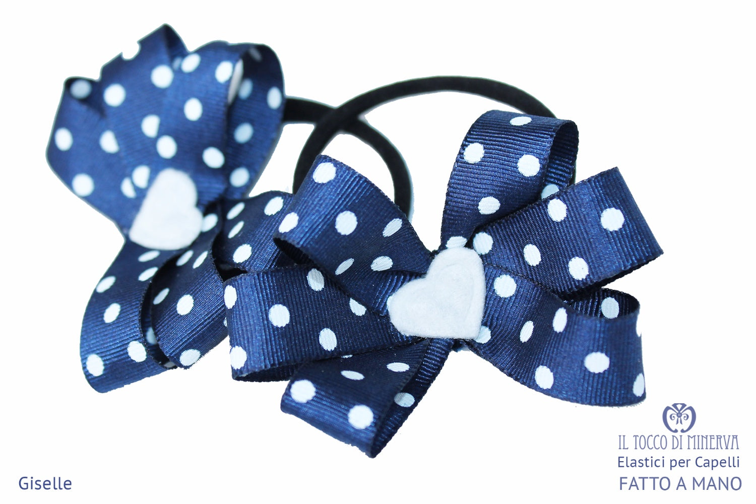 Elastici per capelli blu Giselle Realizzati a mano – Handmade - Il Tocco di Minerva
