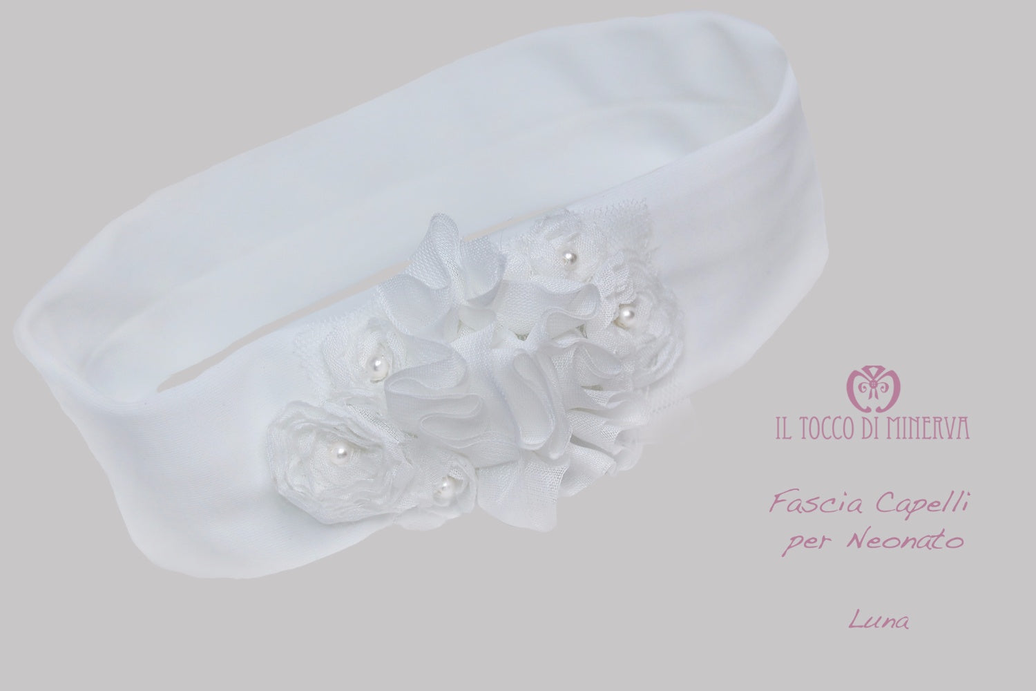 Fascia Capelli Neonata Luna - realizzata a mano - HandMade - Il Tocco di Minerva