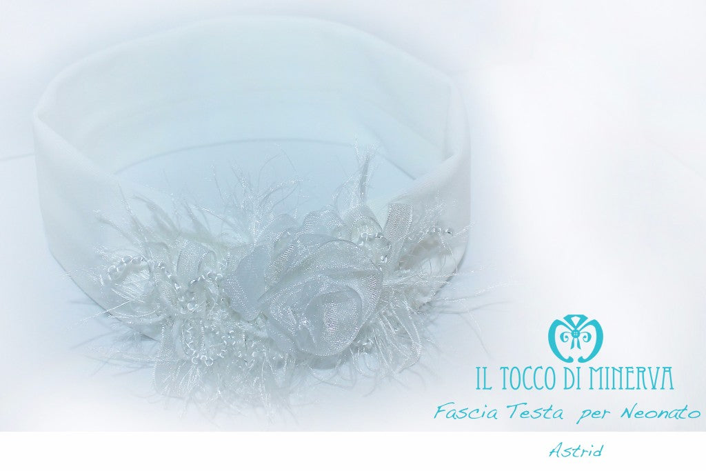 Fascia Testa per Neonato Astrid - realizzata a mano - HandMade - Il Tocco di Minerva