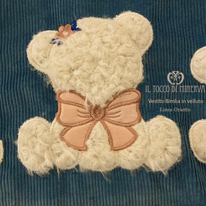 Vestito in velluto Bambina Linea Orsetto - Fatto a mano - Il Tocco di Minerva