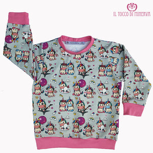 Felpa Cotone Unicorno rock - Fatto a Mano - Il Tocco di Minerva