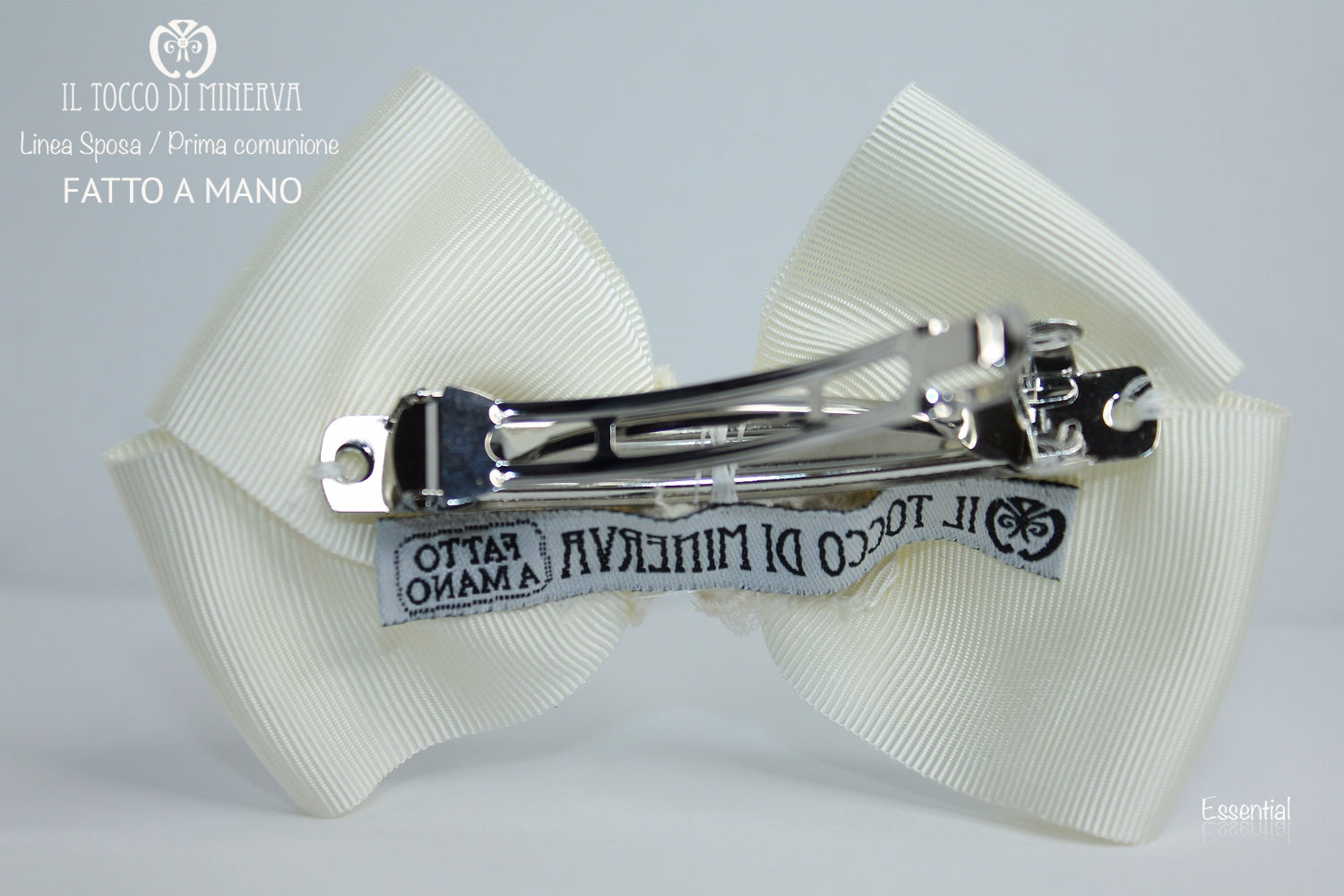 Fermaglietto beige in gros grain Essential Realizzato a mano - Il Tocco di Minerva